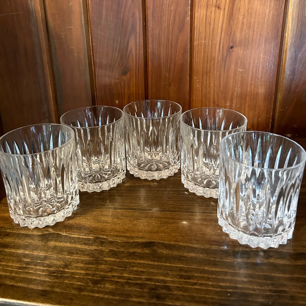 Vintage Cristal D Arques Durand classic old fashioned glasses set of 5